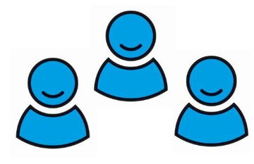 Drei glückliche Männchen als Icons